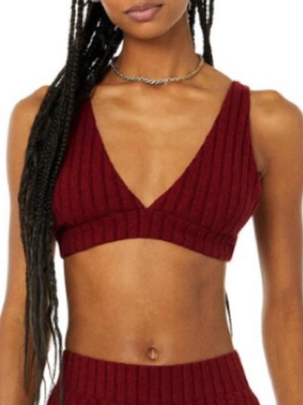 Alo Yoga Ribbed Take Comfort Bra in Cranberry